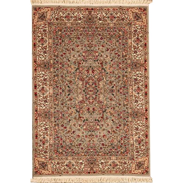 Bokara Rug Co., Inc. HandKnotted HighQuality Light Green and Ivory